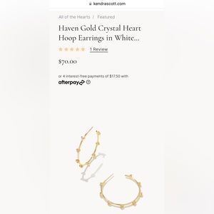 Kendra Scott // Haven Gold Hoops (tiny hearts!)